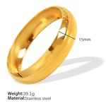 Gold color / 1 Piece Simple Series Simple Solid Color Stainless Steel  Gold Color Women's Bangles Picture5